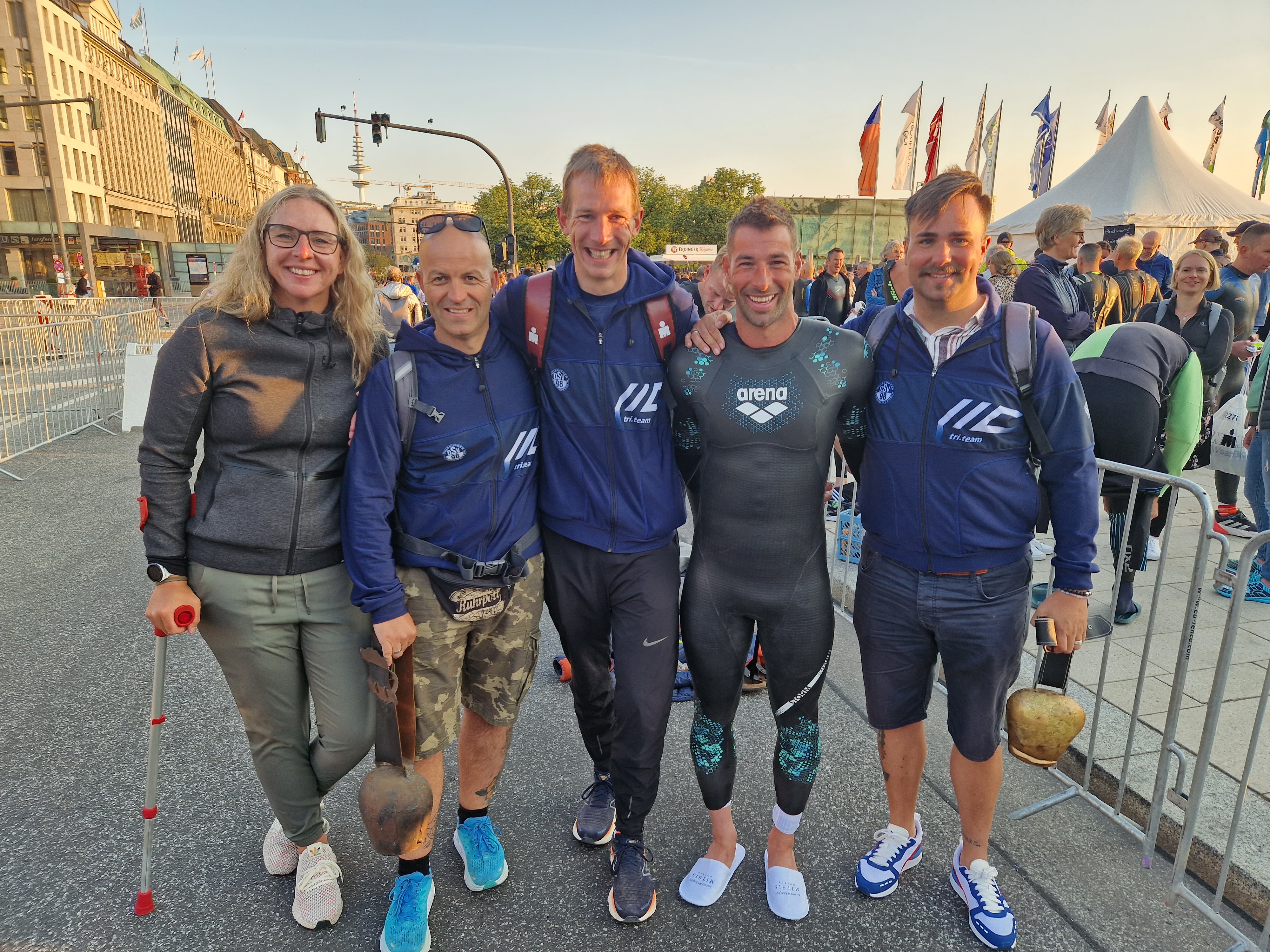 Sven Wies und Dirk Frohberg bei der „Ironman-Europameisterschaft" in Hamburg 2023