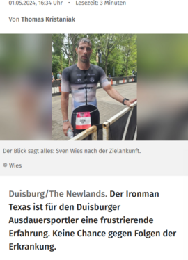 WAZ - Artikel über Sven vom 1.Mai 2024