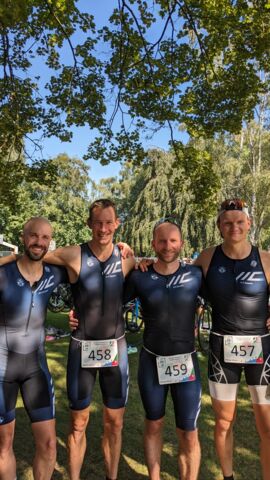 Sven, Florian, Dmitri und Janik - Letztes Ligarennen 2023