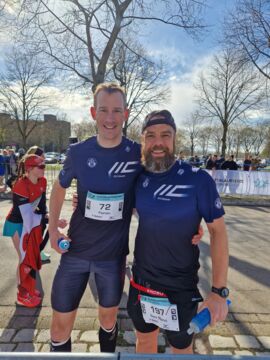 Triathlonchef Florian mit seinem Schützling "Manni" - kurz vor der großen Mission SUB 1.30 h