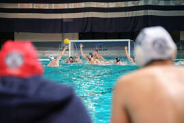 Bayer08 Uerdingen beim Wasserball in der Abwehr geben DSV98 mit Ivo Topolovac als Torwart